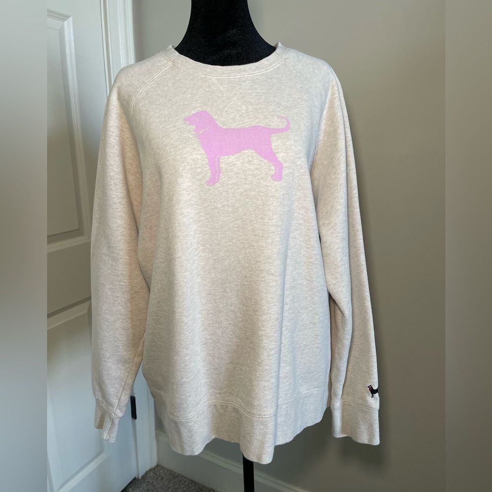 The Black Dog Crewneck Sweatshirt XL Cream Pink Dog Graphic Martha’s Vineyard